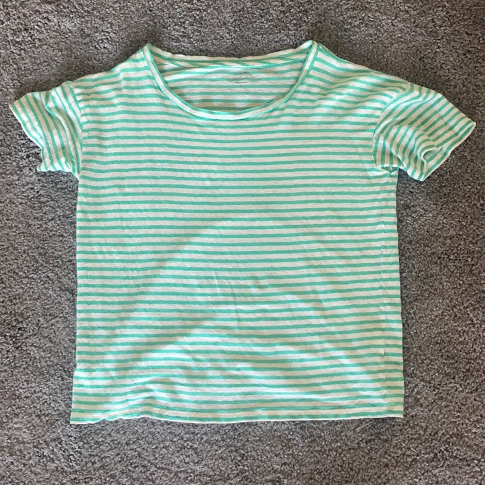 J. Crew 100% linen striped tee - women’s size S